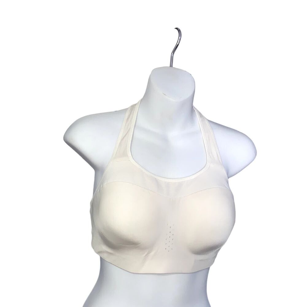 Nike Dri Fit Sports Bra Women Size Small Athletic Cream Padded Cups #